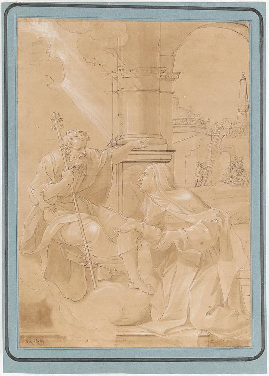 JACOPO ALESSANDRO CALVI, hans art, teckning, 1700-tal.