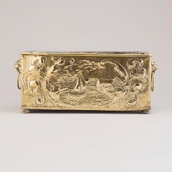 A 18th century brass jardiniere.