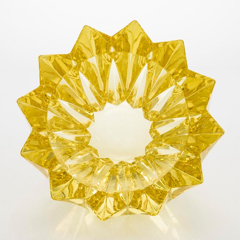 Aimo Okkolin, skål, "Näckros", signerad Aimo Okkolin Riihimäen Lasi Oy.