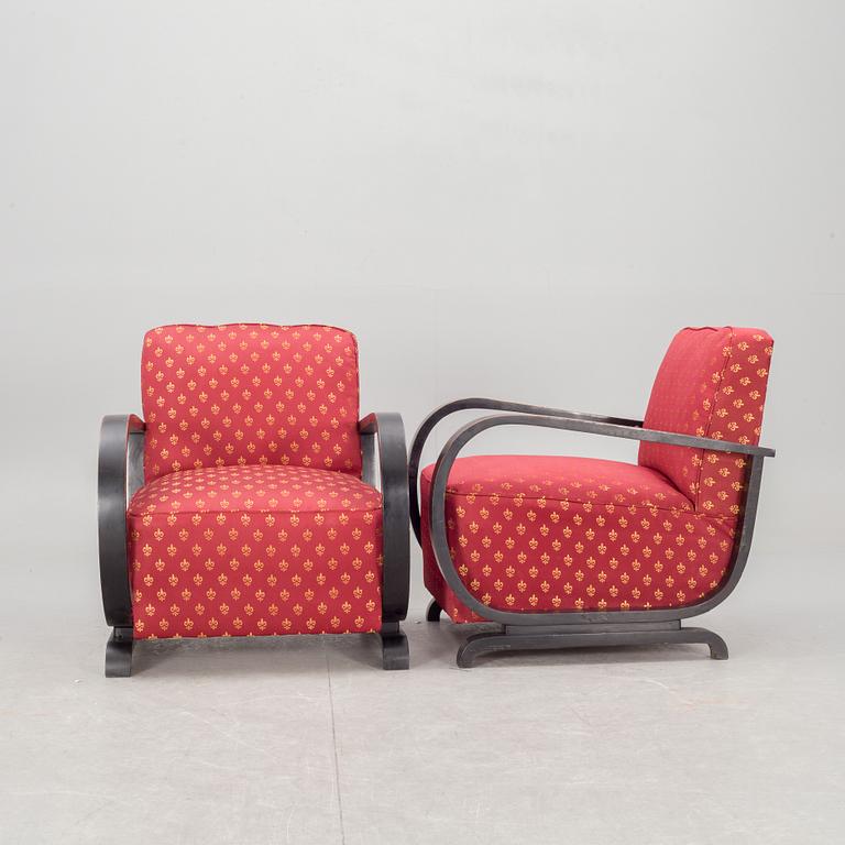 FÅTÖLJER, ett par. Art deco. 1900-tal.