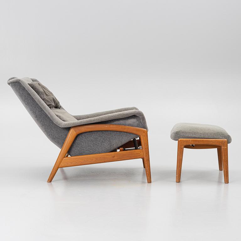 Folke Ohlsson, A 'Profil' lounge chair and foot stool from Dux, 1960's.