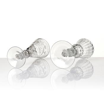 A german cut glass beaker, and a an engraved beaker, 18th century.