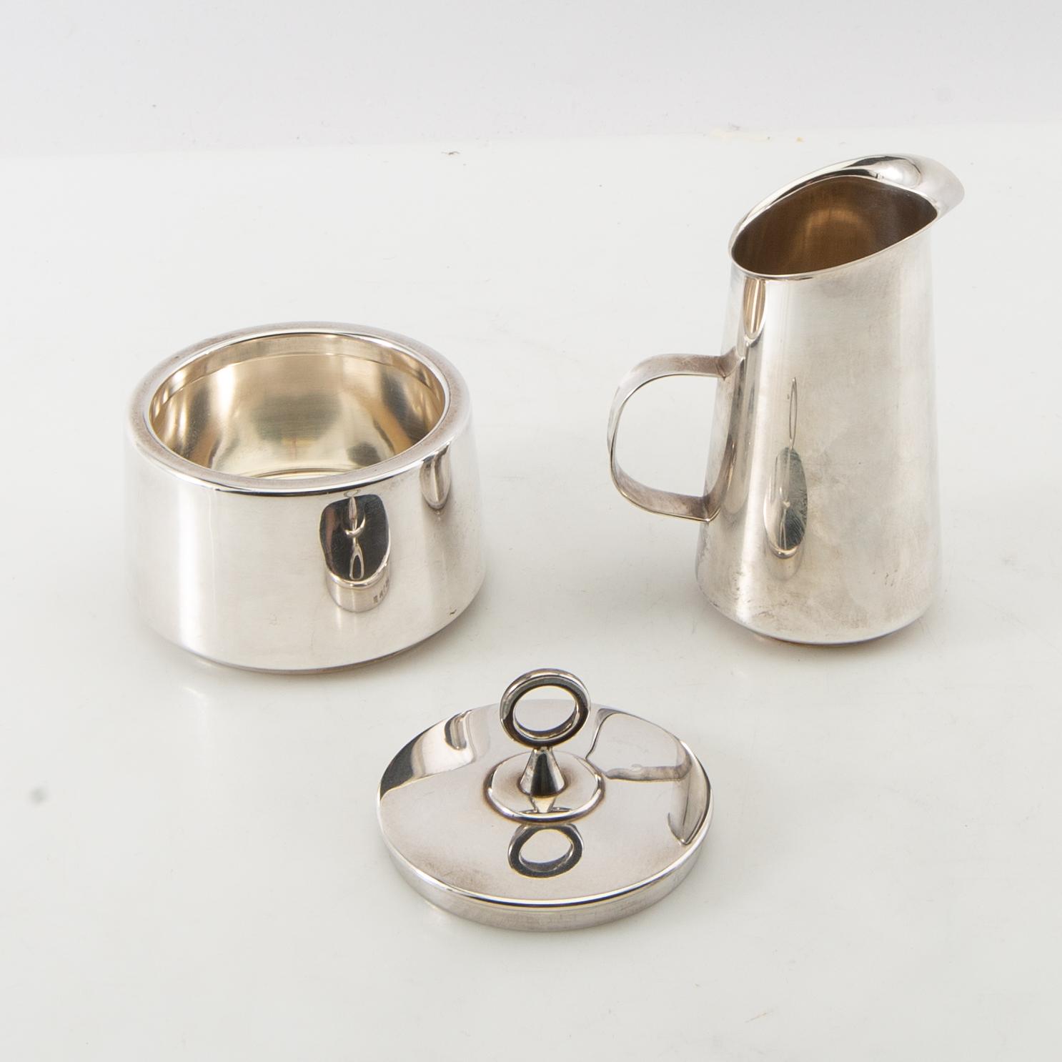 Gustaf Janson, kaffeservis, 3 delar, sterlingsilver, CG Hallberg, Stockholm, 1958.