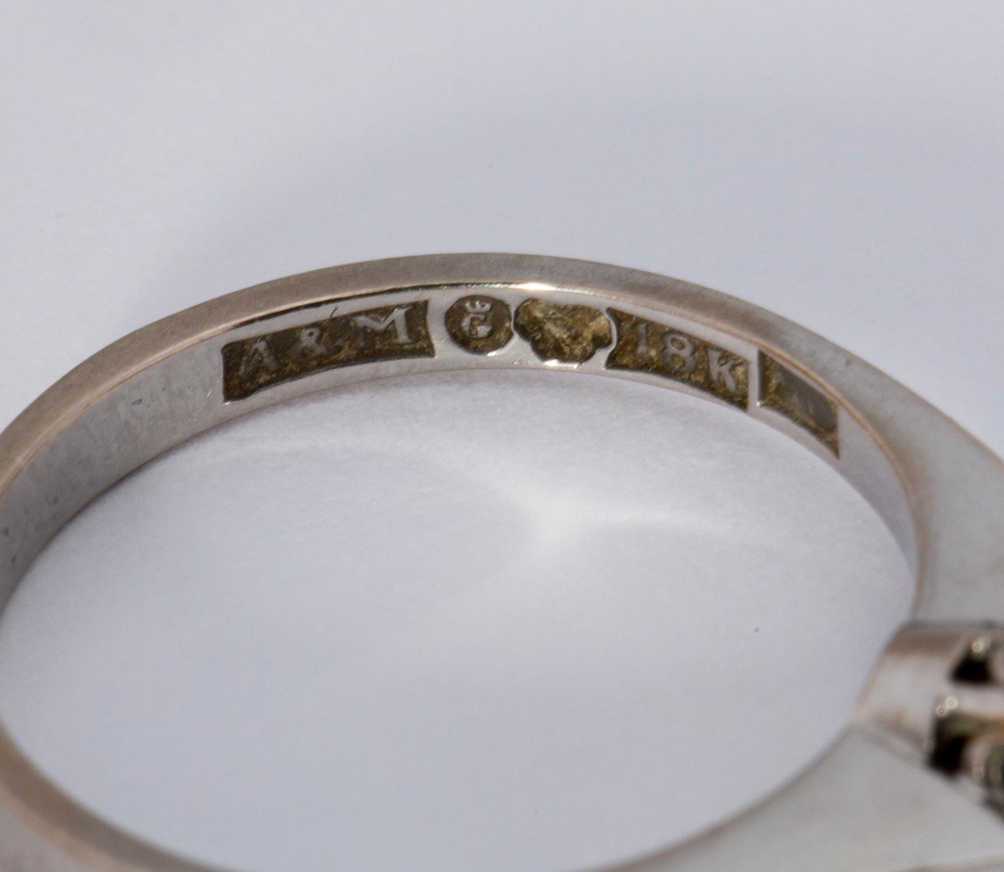 RING, 18 k vitguld med diamant ca 0.56 ct. Andersson & Magnus, Göteborg. Vikt ca 3 g.
