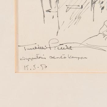TUULIKKI PIETILÄ, teckningar, 4 st, signerade och daterade 15.5. 1950.