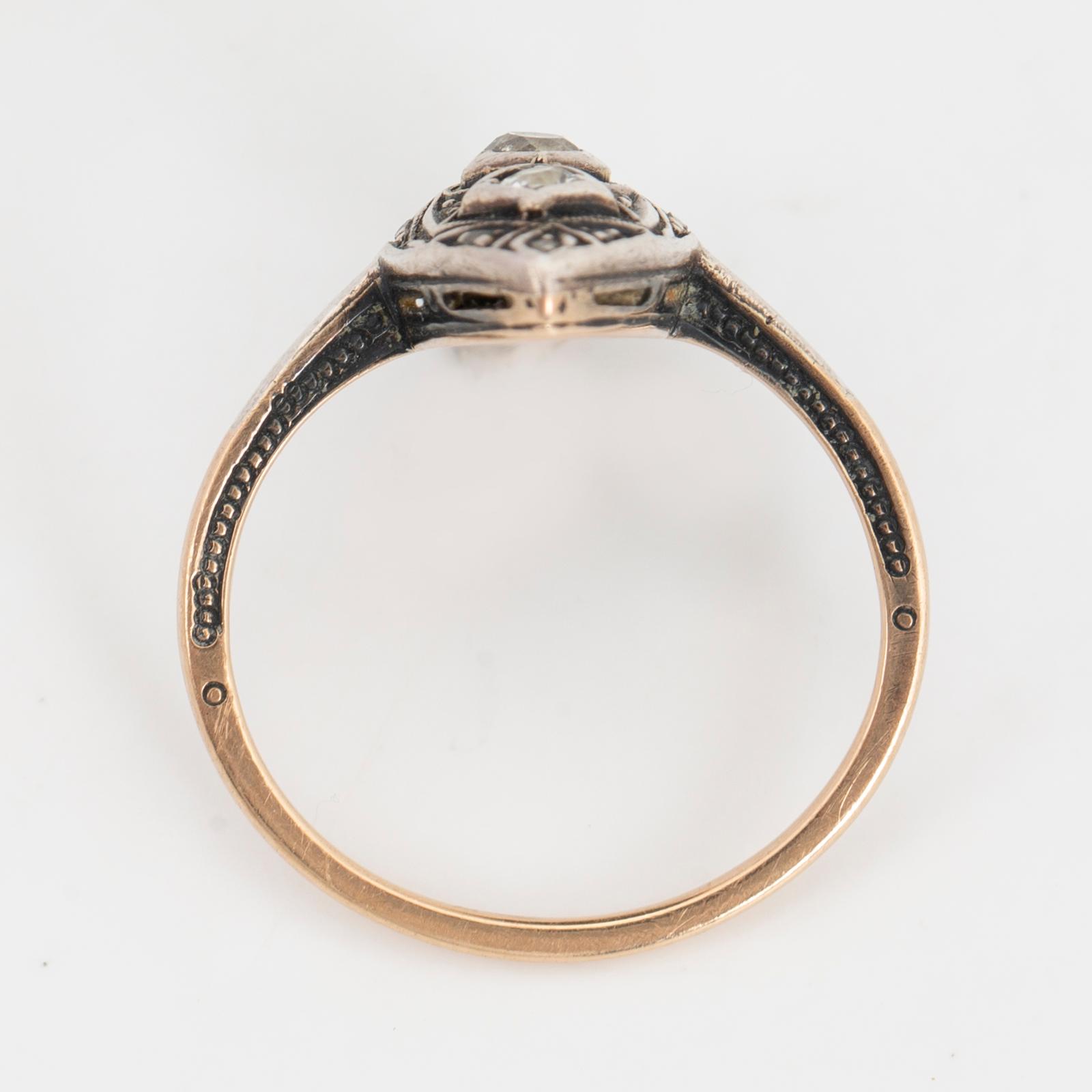 Old-cut diamond ring.