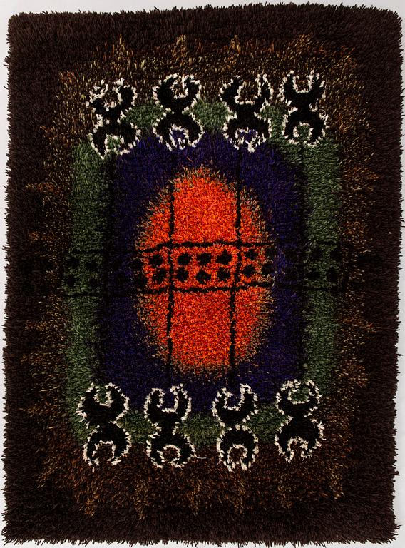 HANNAMAIJA TEISKO, A long pile ryijy rug. Circa 147x109 cm. Design year 1964.