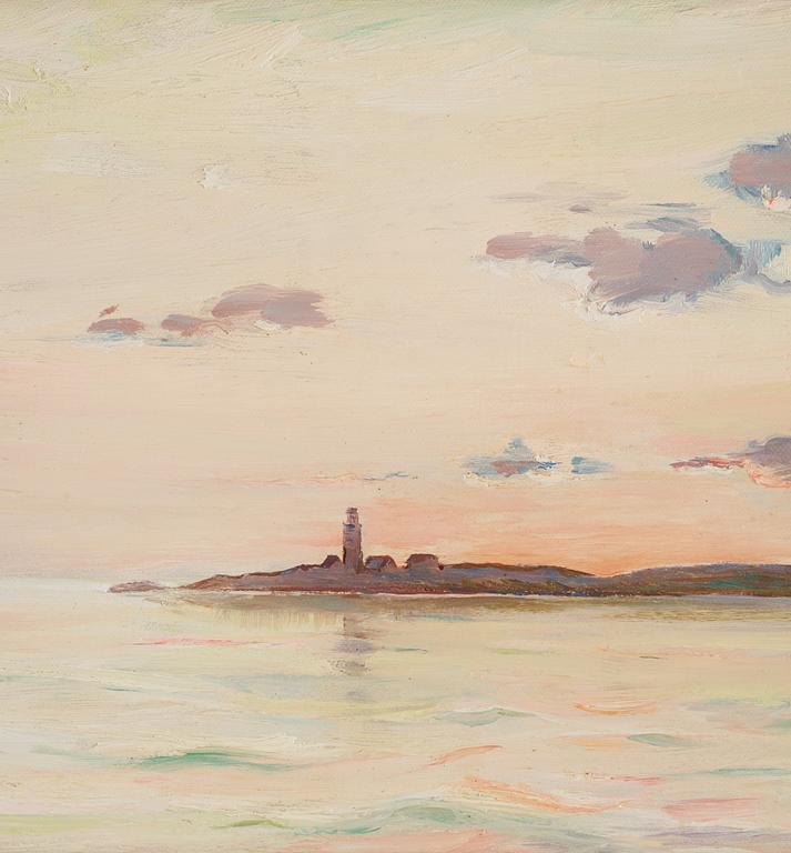 Ingeborg Westfelt-Eggertz, Sunset over Hållö and Hållö Lighthouse, Bohuslän.