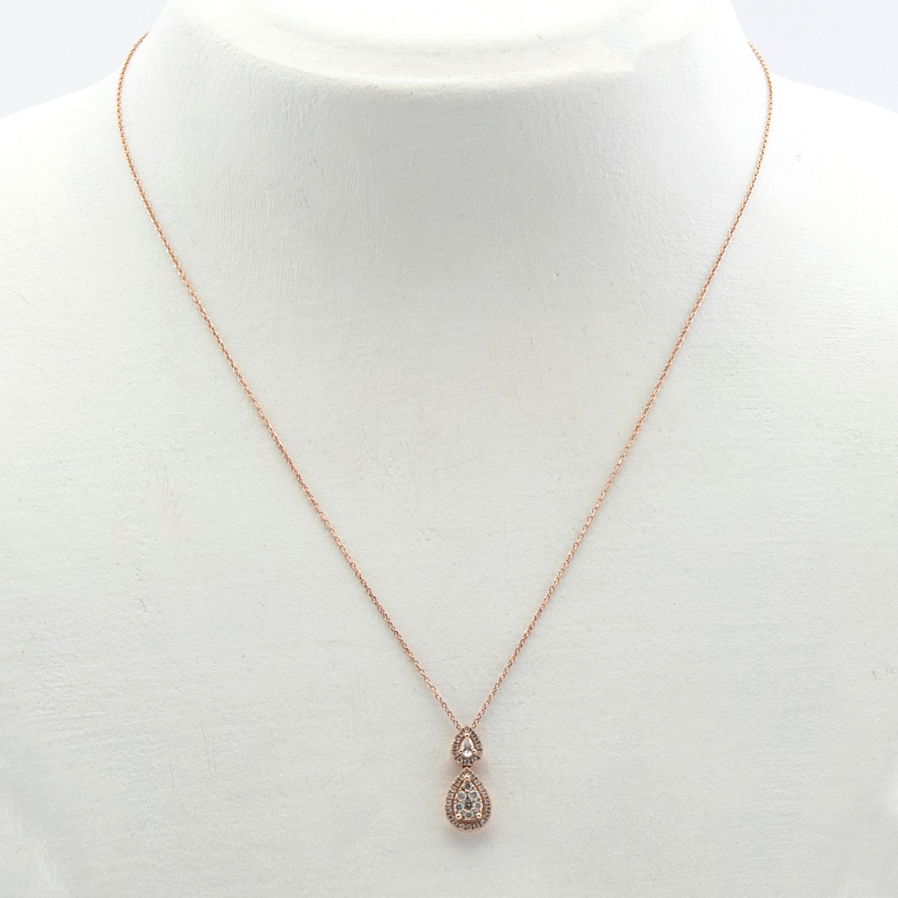 Pendant, 14K rose gold with brilliant-cut diamonds.