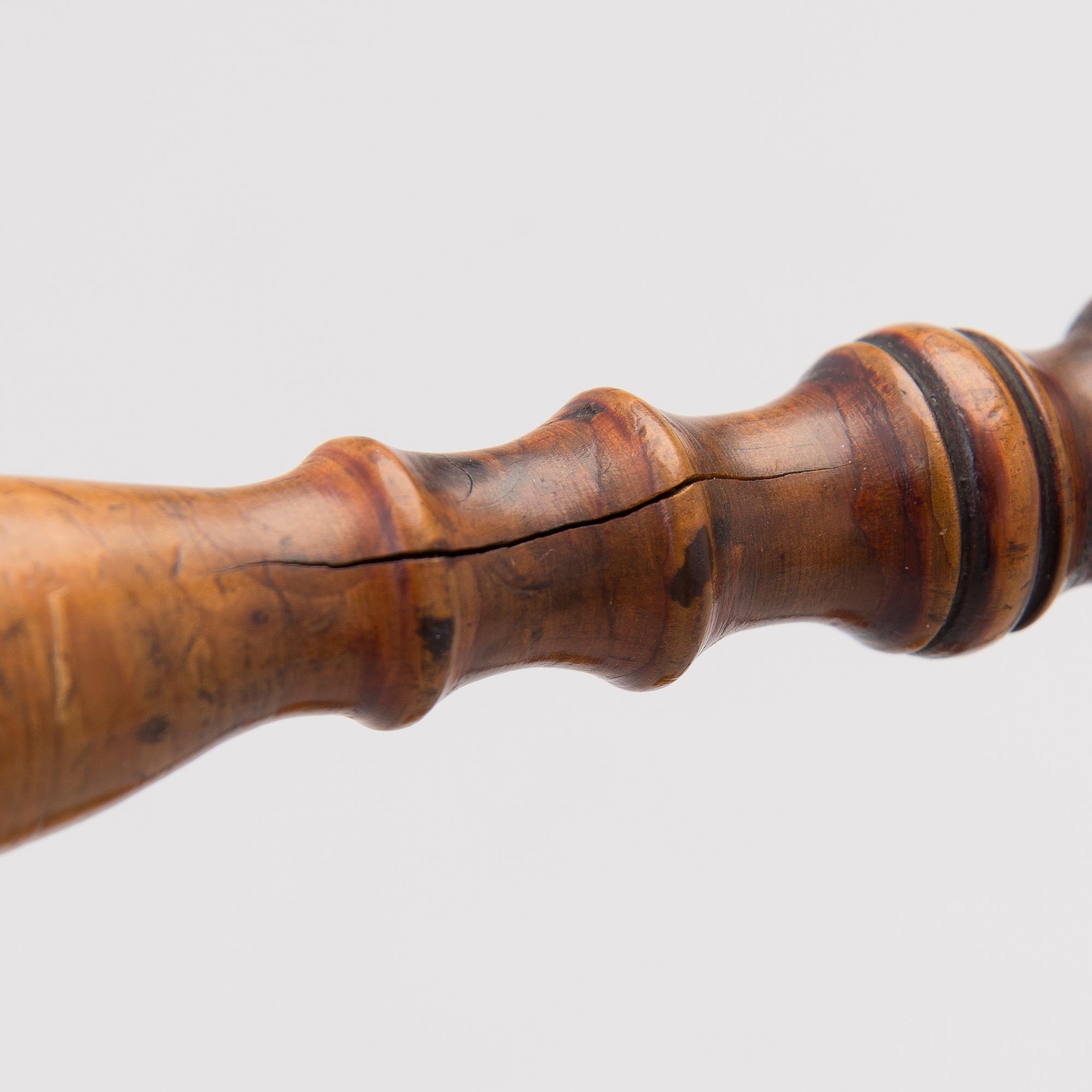 PIIPPUJA, 3 kpl, merivahaa, puuta, hopeaa, luuta, 1800-luvun loppupuoli.