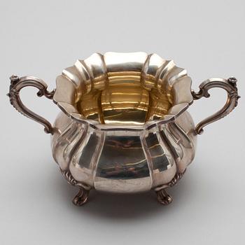 KAFFESERVIS, 3 delar, silver, Kultakeskus, Tavastehus 1942-1947. Tot. vikt ca 1317g.