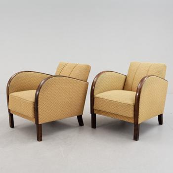 FÅTÖLJER, ett par, 1940-tal.