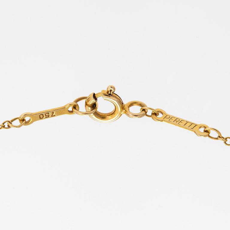 Tiffany & Co, Elsa Peretti, collier, "Diamonds by the Yard", 18K guld med en diamant ca 0.05 ct.