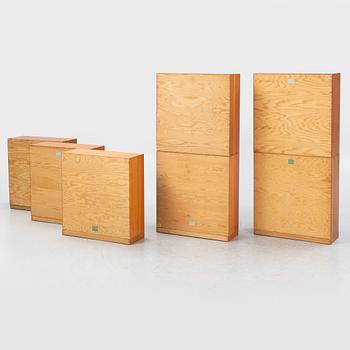 Mogens Koch, a seven part bookcase with five plinths. Rud Rasmussens, Copenhagen, Denmark.