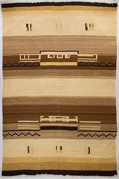 Margareta Ahlstedt-Willandt, A 1930s Finnish flat weave carpet for The Friends of Finnish Handicraft. Circa 320x230 cm.