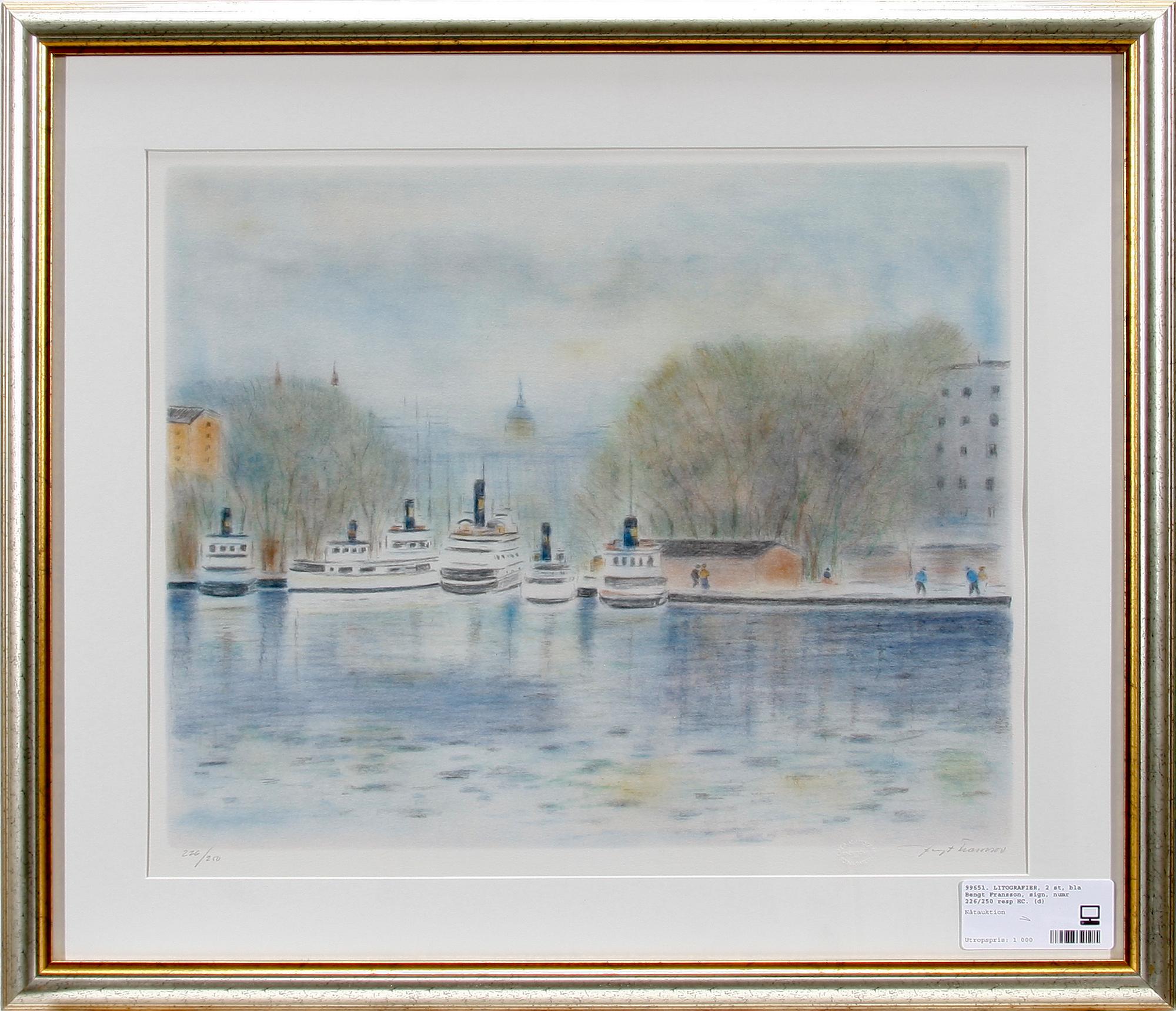 LITOGRAFIER, 2 st, bla Bengt Fransson, sign, numr 226/250 resp HC.