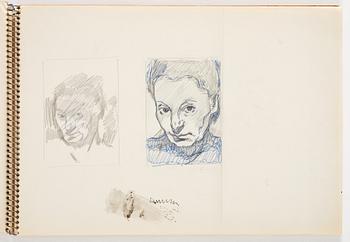 Lotte Laserstein, 3 skissblock med teckningar.