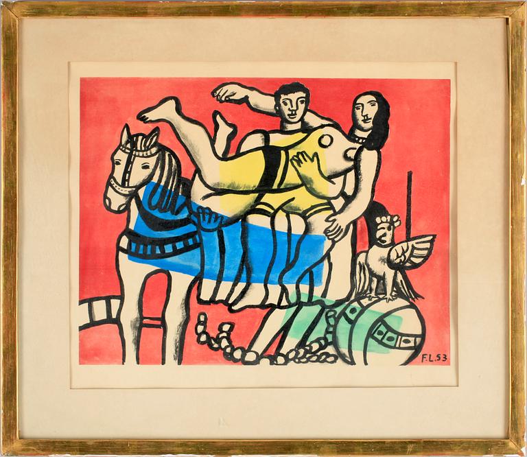 FERNAND LÉGER. Färglitografi, sign samt i trycket F.L.53. Numr 183/285.