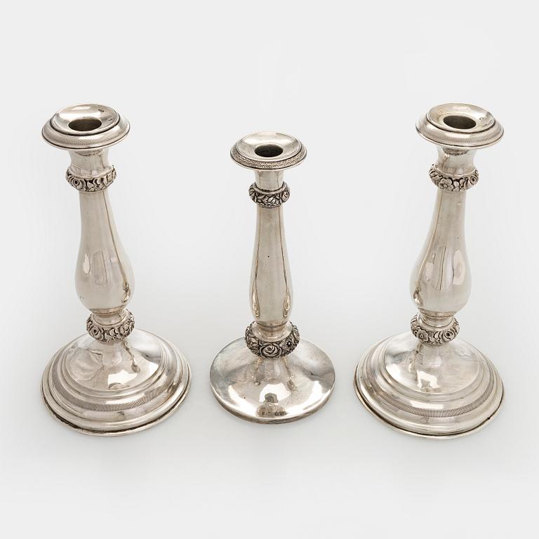 Ljusstakar, 3 st, silver, Österrike-Ungern 1807-1922.