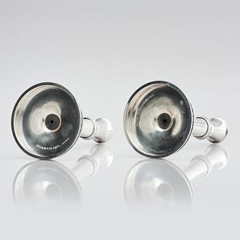 Eric Råström, a pair of silver candlesticks, company CG Råström, Stockholm 1974.