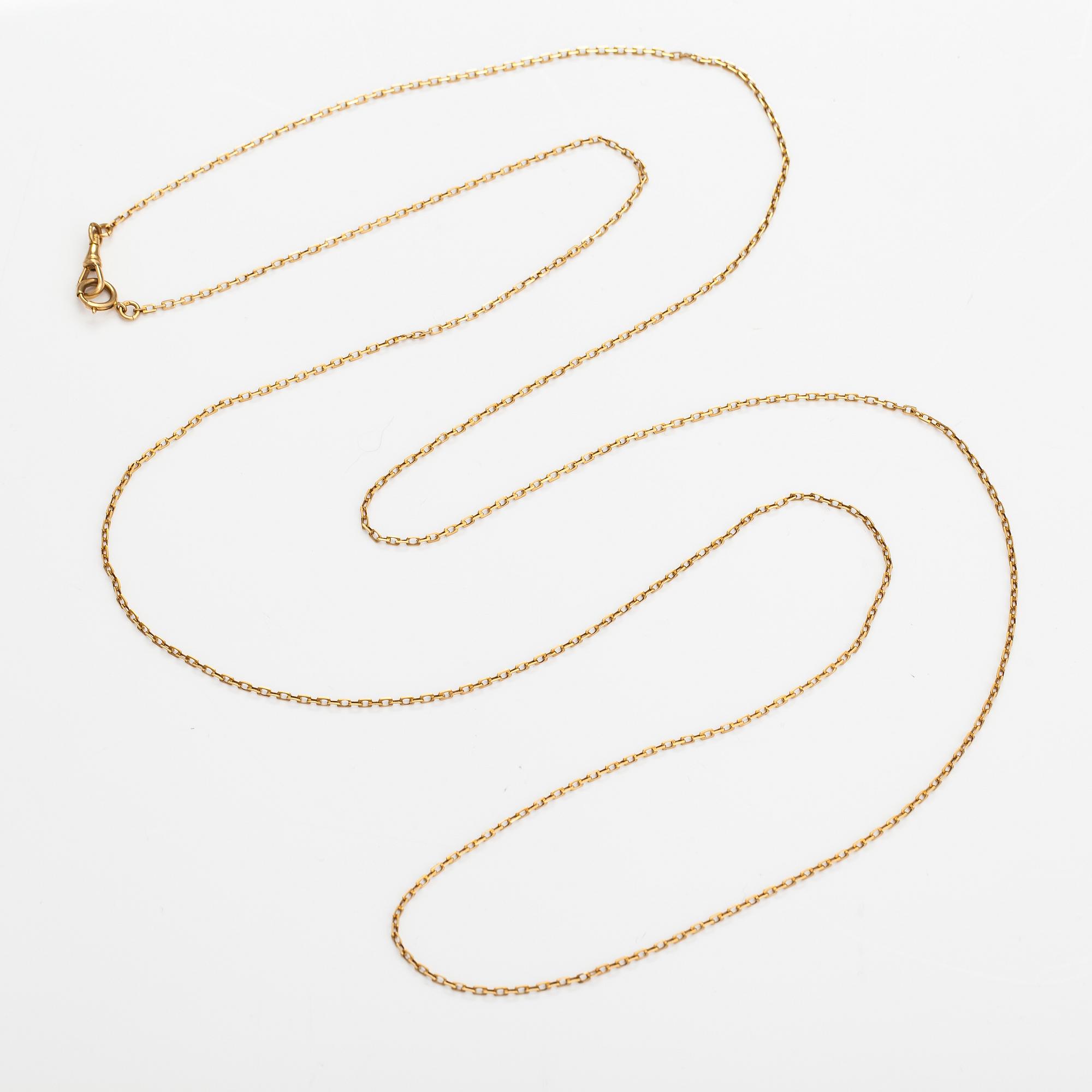 Kelloketju, 18K kultaa. Ruotsalainen tarkastusleima.