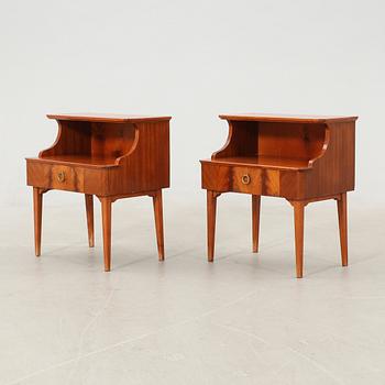 Bedside tables, a pair from the mid-20th century.