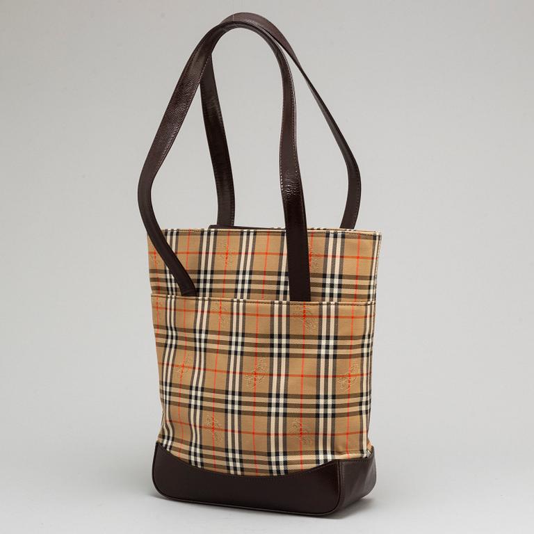 BURBERRY, väska, "Plaid Canvas Tote Bag".