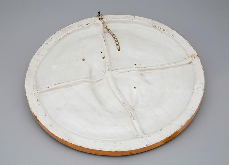 PLAKETT, majolika "De la Robbia", Italien, 1900-tal.