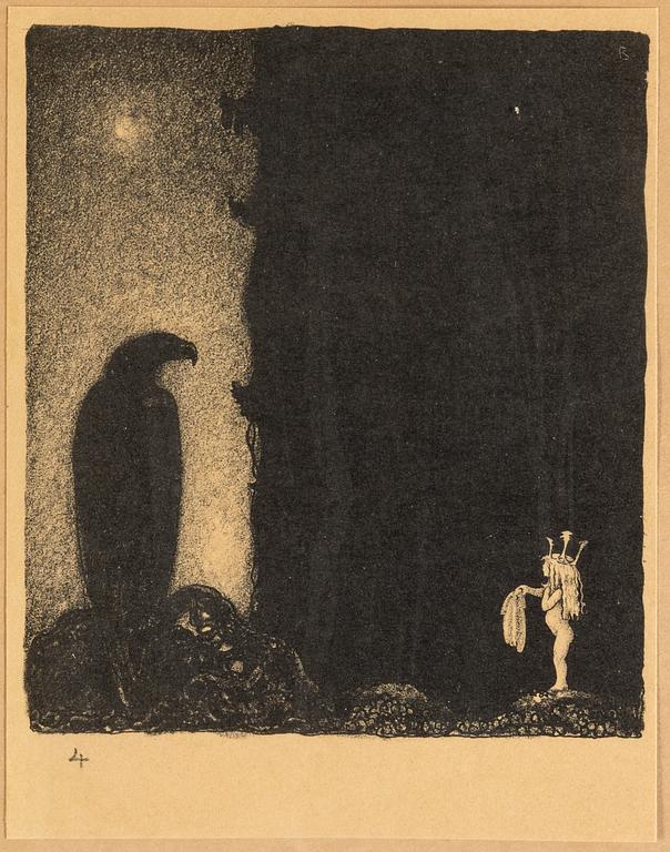 JOHN BAUER, lithograph, from "Troll" 1915.