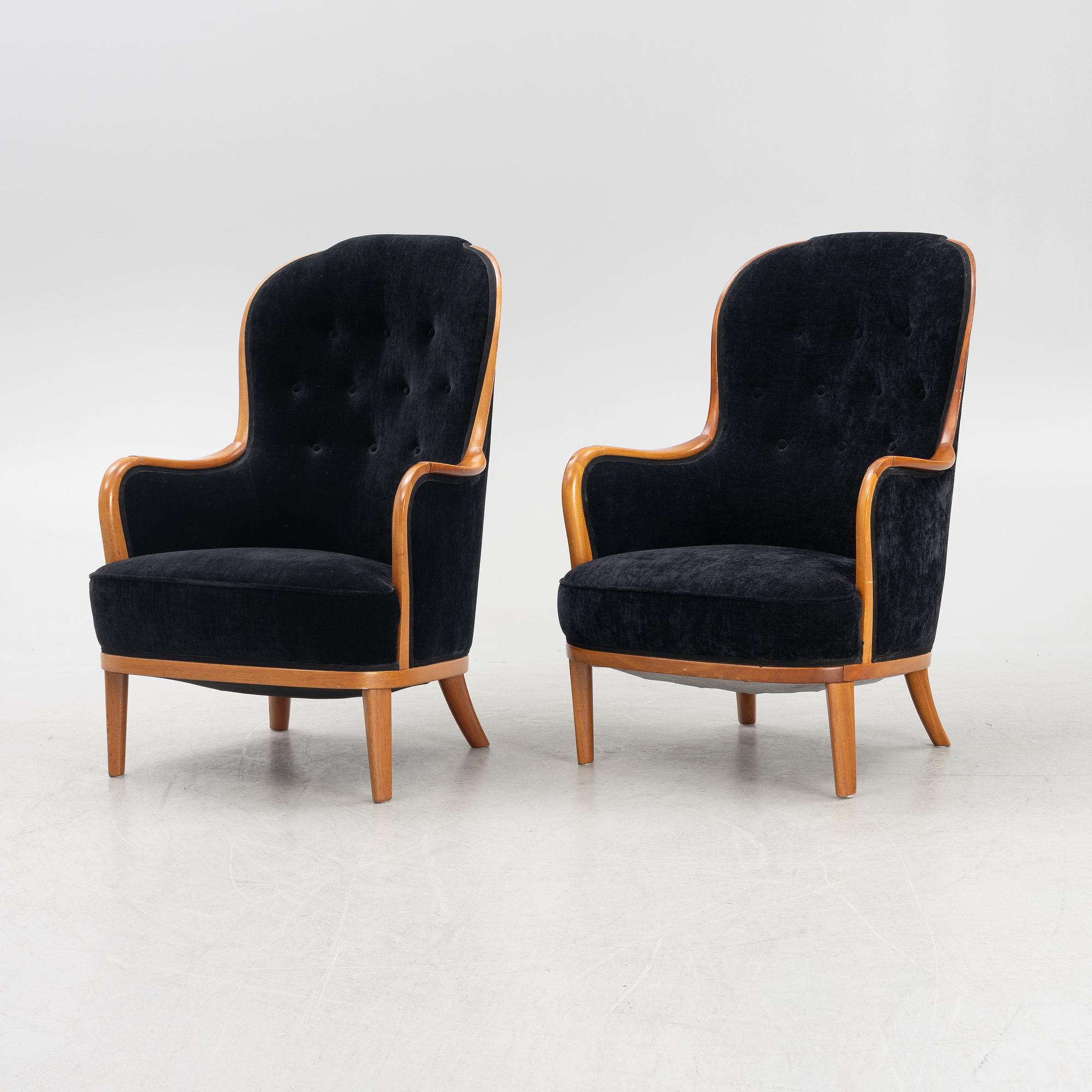 Carl Malmsten, fåtöljer, ett par, "Advokaten", 1900-talets andra hälft.