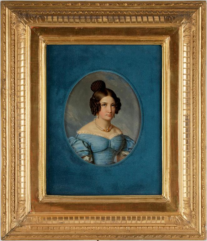 OKÄND KONSTNÄR, olja på pannå, ej sign. 1800-tal.