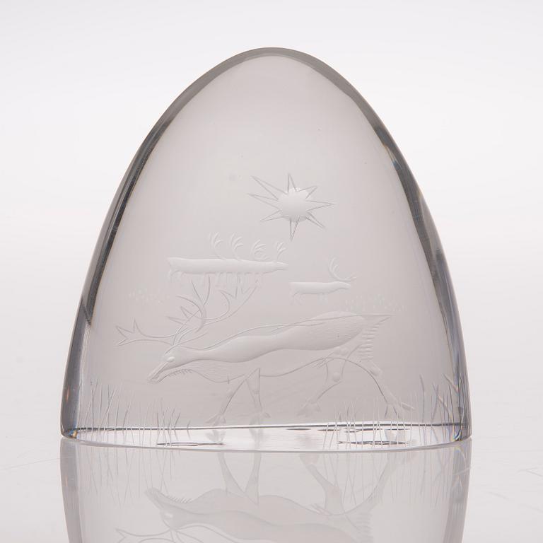 TAPIO WIRKKALA, glasskulptur, "Tunturi" (Fjäll), signerad Tapio Wirkkala 3805.