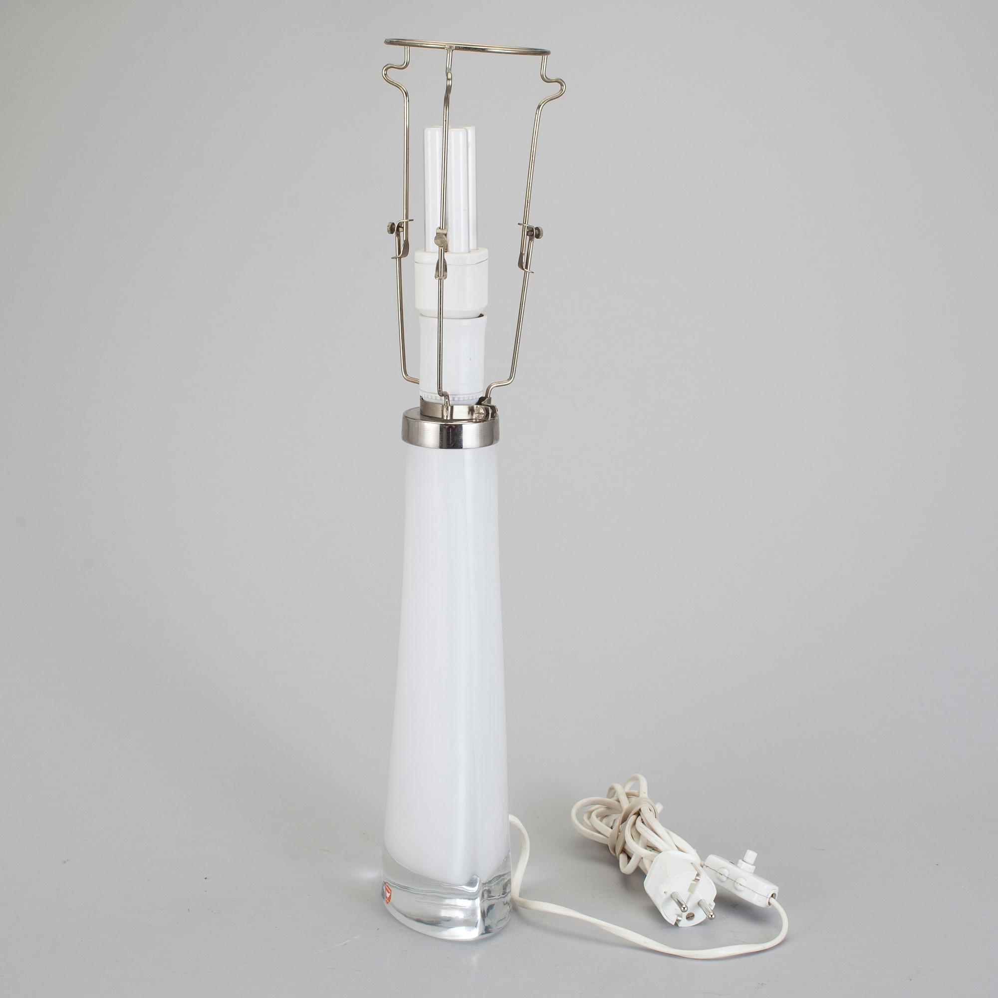 BORDSLAMPA, glas, Carl Fagerlund, Orrefors, 1960-tal.