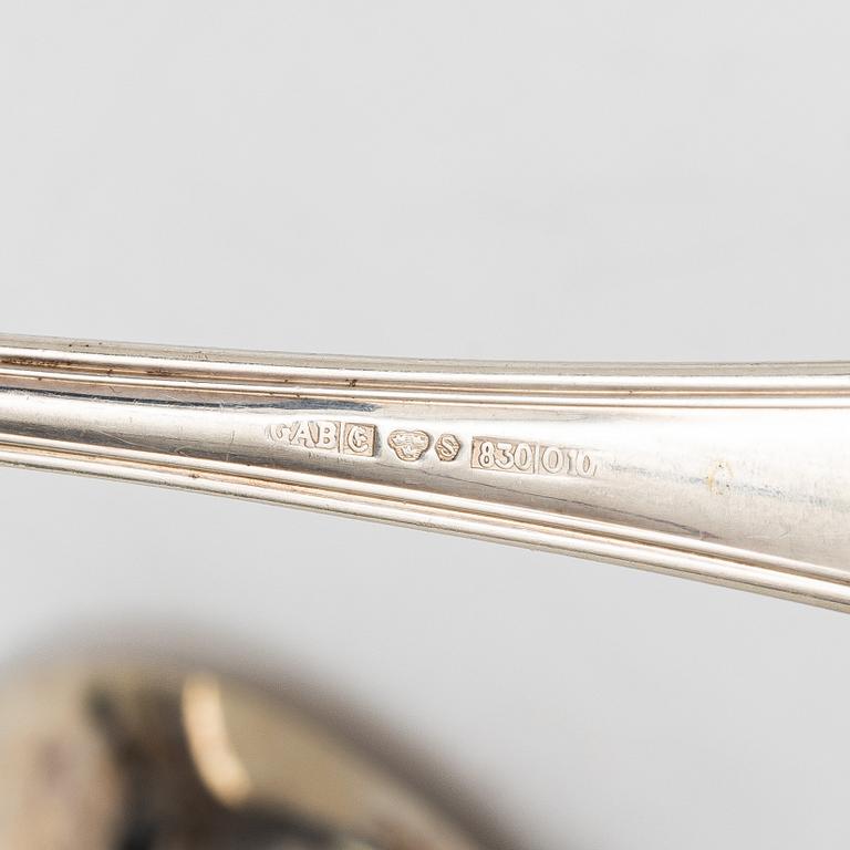 Guldsmedsaktiebolaget (GAB), A Swedish silver cutlery set, 'Gammal fransk' pattern, including with year mark Eskilstuna 1983 (89 pieces).
