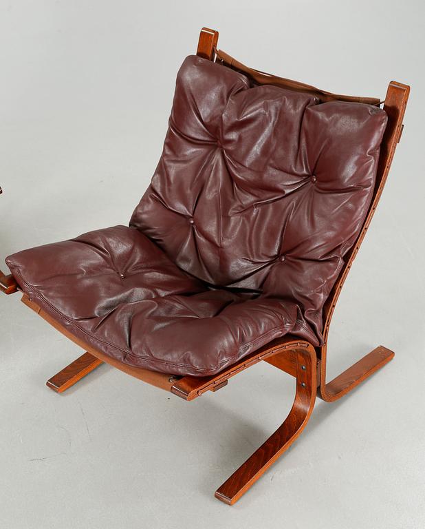 A pair of lounge chair på Ingmar Relling, model "Siesta", Westnofa, from the latter half of the 20th century.