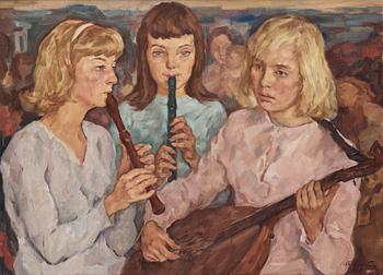 555. Lotte Laserstein, Girls making music.