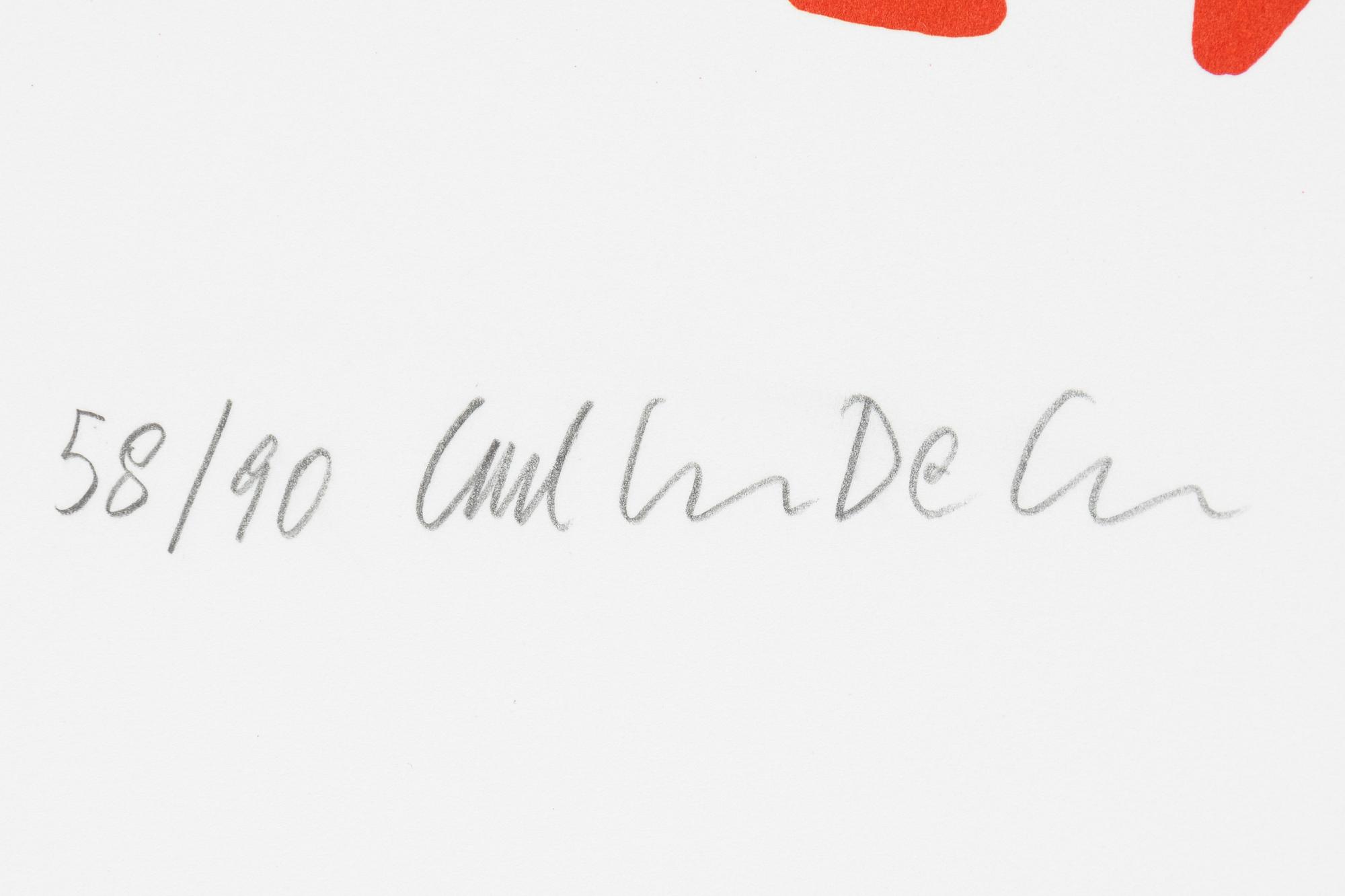 Carl Johan De Geer, färglitografi, signerad 58/90.