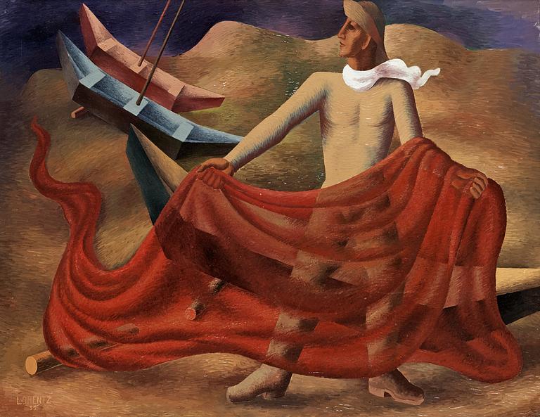 Waldemar Lorentzon, "Det bärgade nätet" (The fish net).