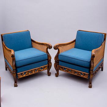 FÅTÖLJER, ett par, Chippendale-stil, 1900-talets mitt