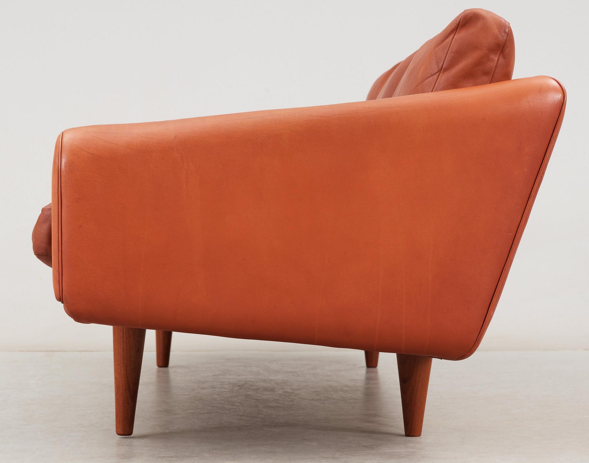 An Illum Wikkelsø three seated sofa, 'ML 160', Michael Laursen, Denmark 1960's.