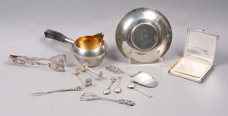 PARTI SILVER, 30 delar, bl a CG Hallberg och importstämplar. Ca 635 g.