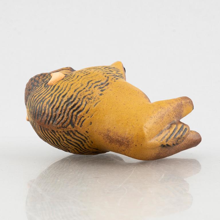 Lisa Larson, figurines, a set of four stoneware figurines including 'Lejon mini' from the series 'Afrika', Gustavsberg.