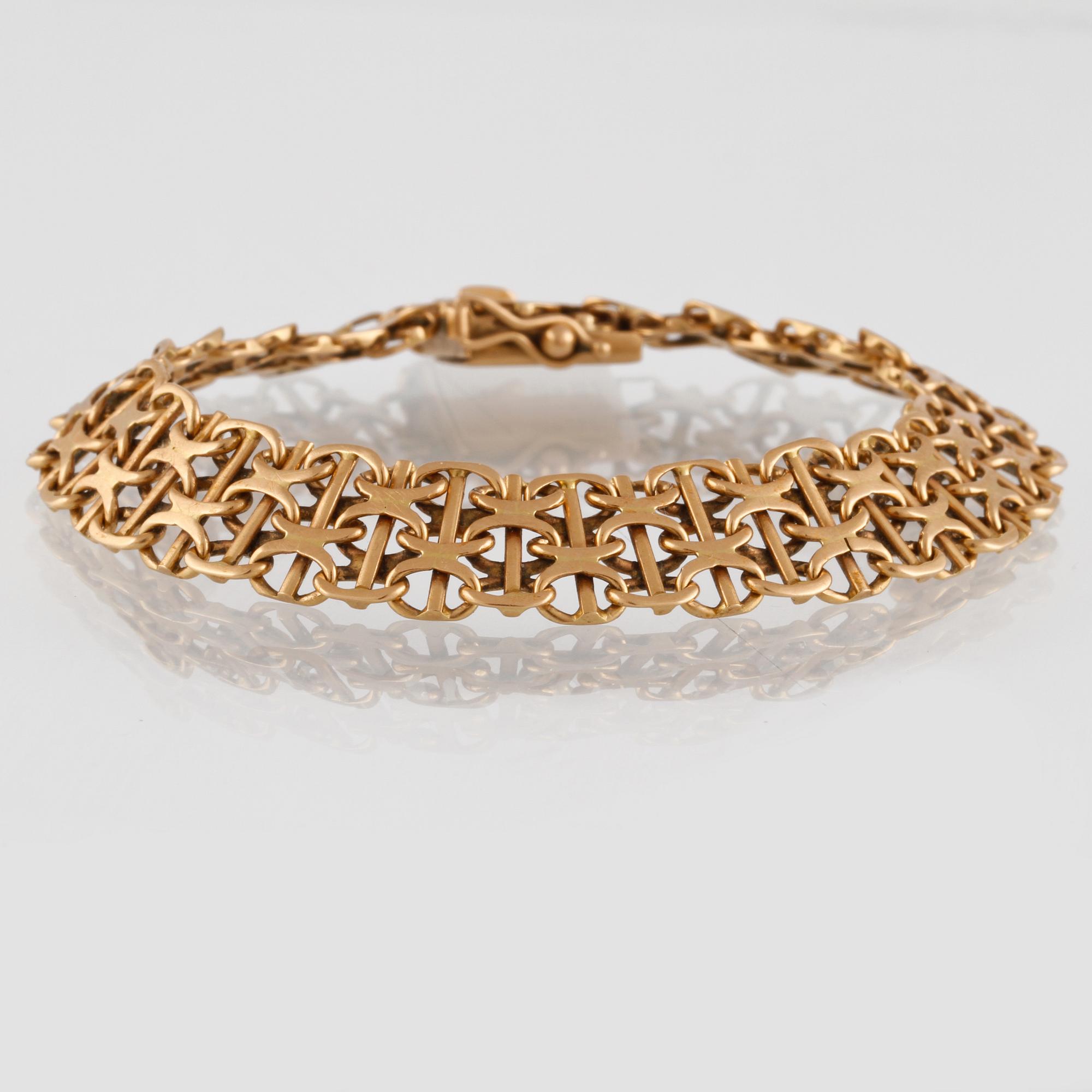 ARMLÄNK, 18K guld, ÄSA, Stockholm, 1963. Vikt 22.9 gram.