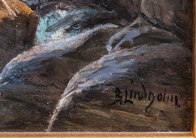 BERNDT LINDHOLM, olja på skiva, sign.