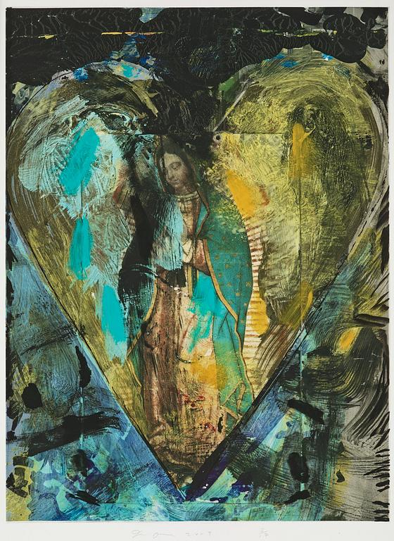 Jim Dine, "Turquoise Virgin" from the series “Hearts from Nikolaistrasse”.