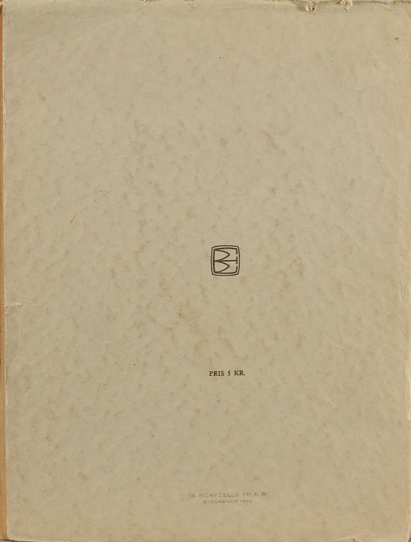 JOHN BAUER, Bok, "Troll, tio originallitografier av John Bauer", A Börtzells Tr. AB, Stockholm, 1915.