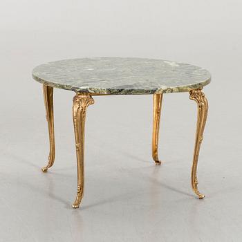 A STONE TOP SOFA TABLE.