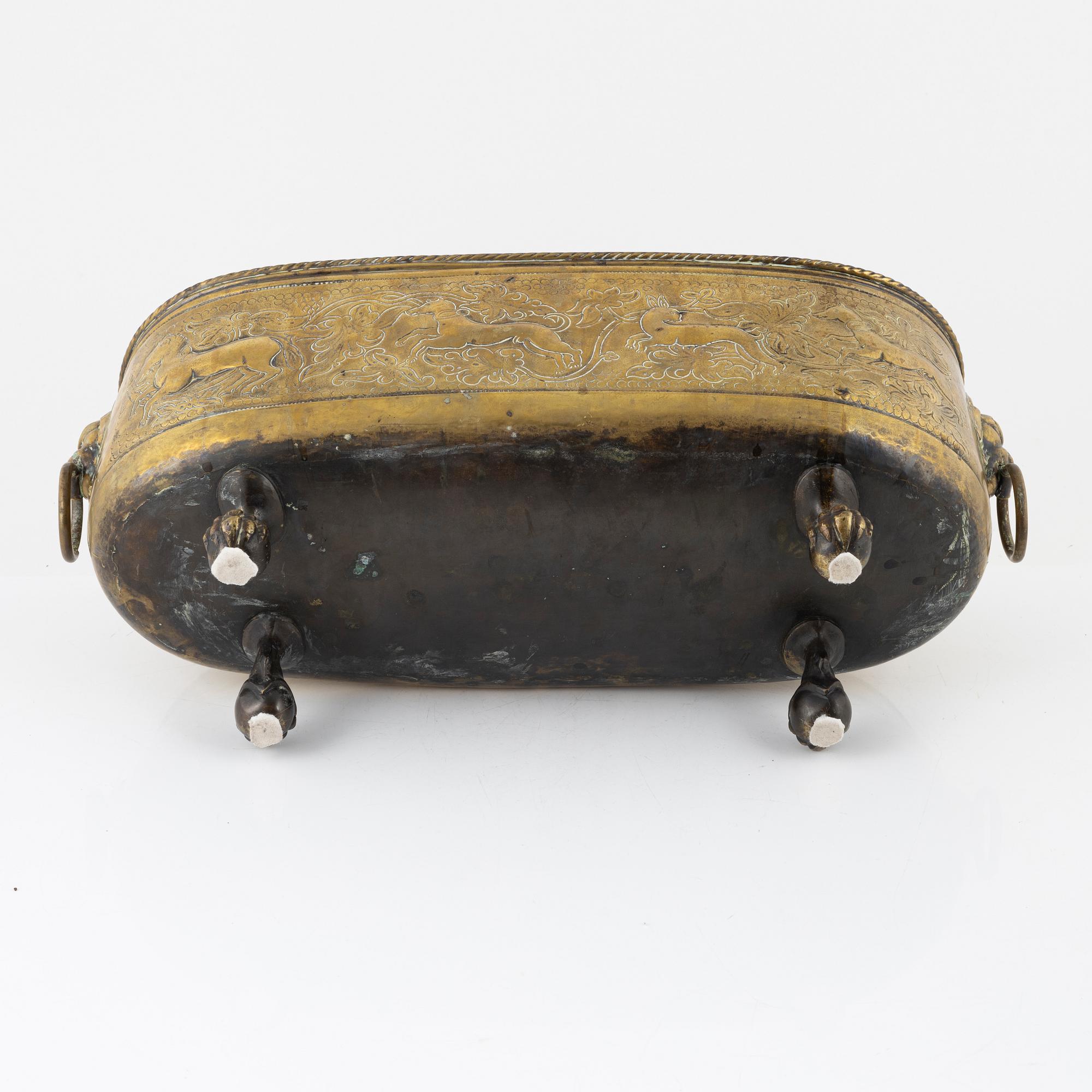 A 19th century brass jardinière.