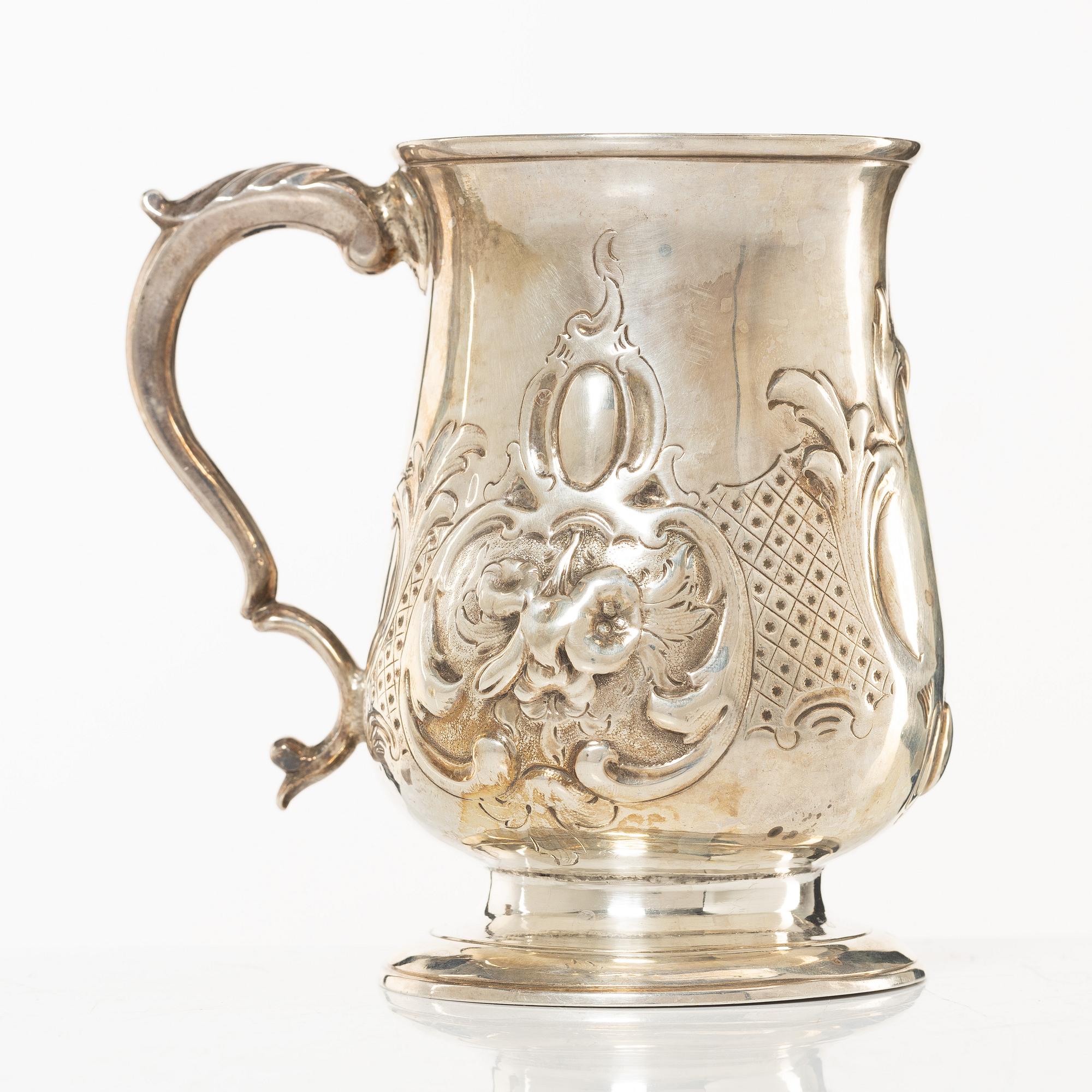 John King, mugg, silver, London, England 1774.