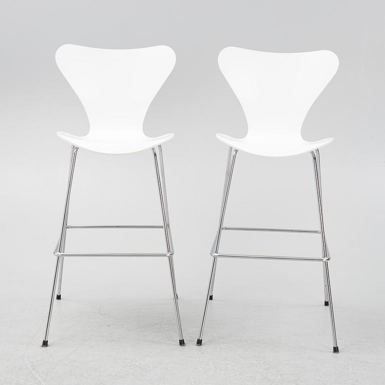 Arne Jacobsen, barstolar, 6 st, "Sjuan", Fritz Hansen, Danmark.